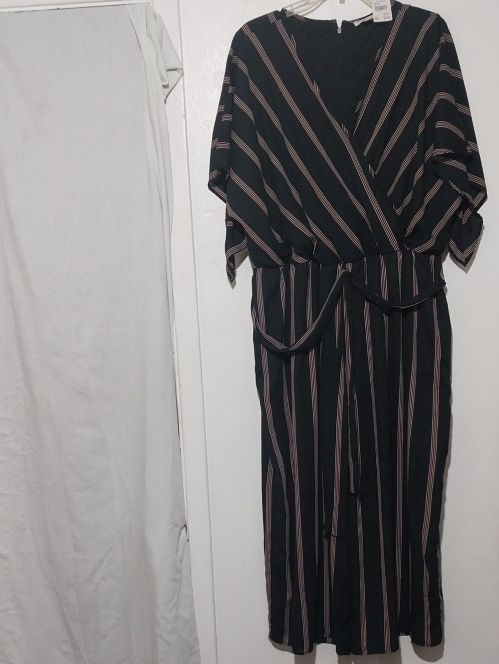 EST 1946 Black and Blush Striped Wrap Midi PANTS